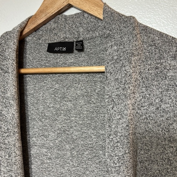 Apt 9 Heathered Light Gray Light Weight Open Front Cardigan W/ Back Slit Size SP - Picture 2 of 5